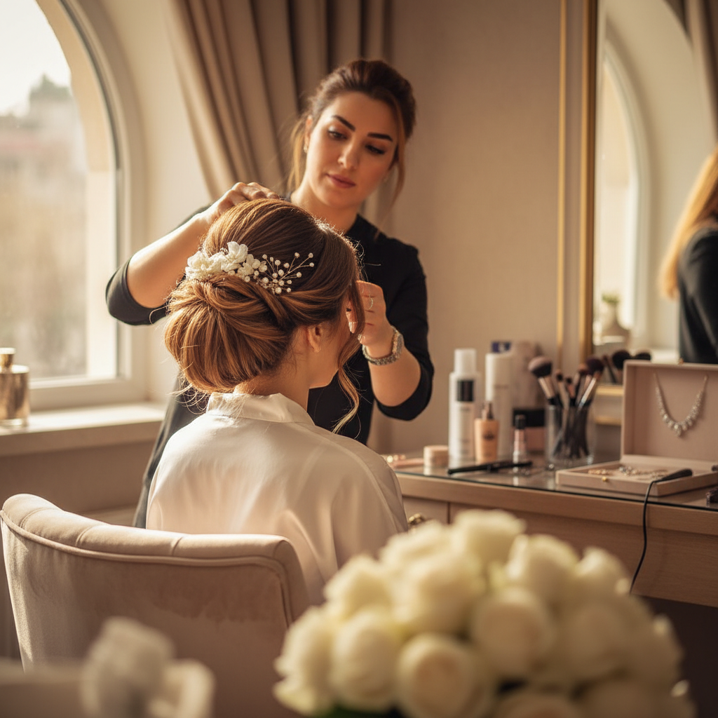 پکیج‌های ویژه شنیون عروس و خدمات جانبی در شمال تهران