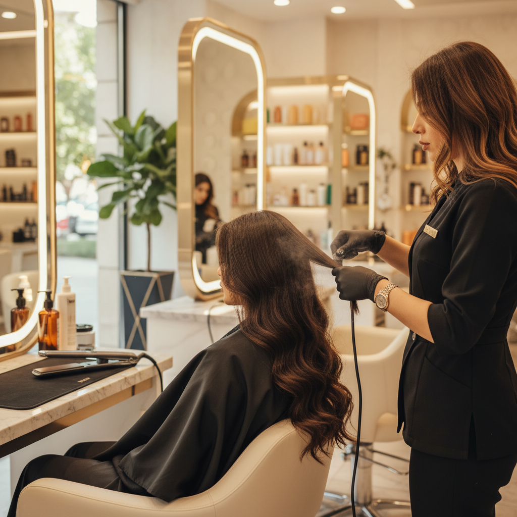 مراحل انجام کراتین مو در سالن‌های تخصصی زعفرانیه