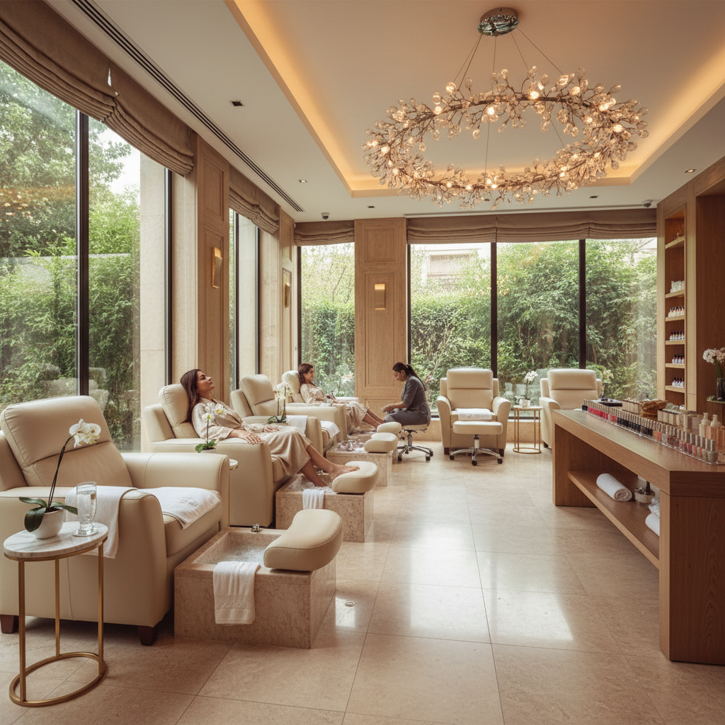 محیط و اتمسفر سالن‌های پدیکور لاکچری زعفرانیه