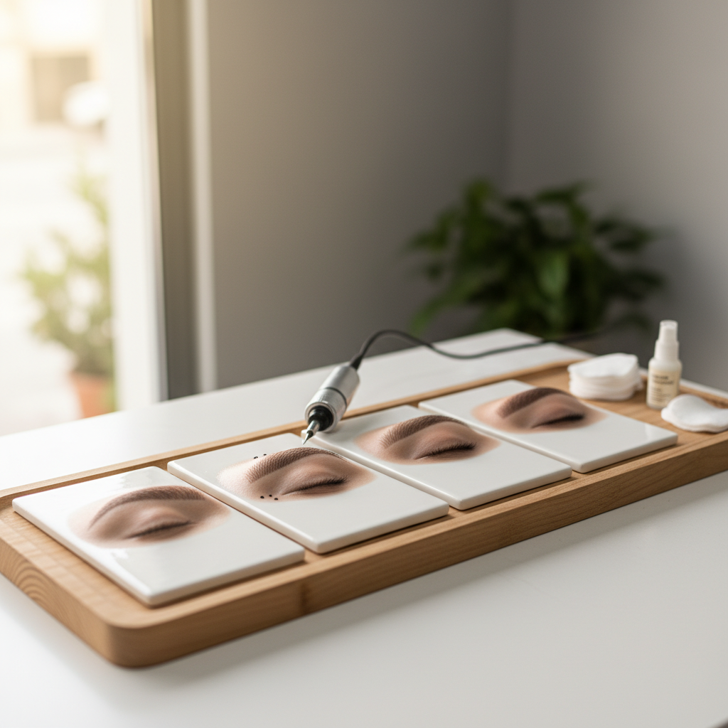 مراحل انجام شیدینگ پودری ابرو