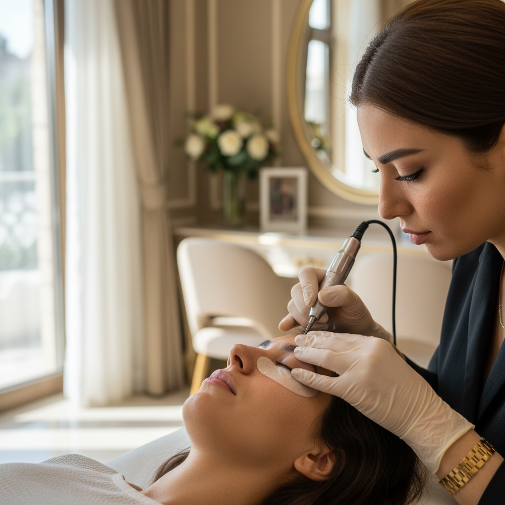 فرآیند انجام خط چشم دائم در بهترین سالنهای زعفرانیه