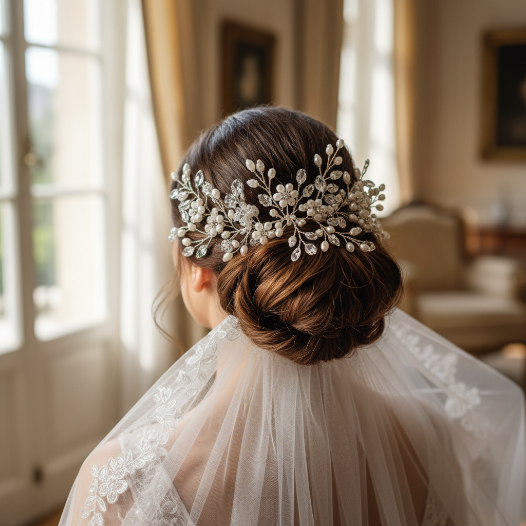 اکسسوری‌های جذاب برای تکمیل شنیون عروس