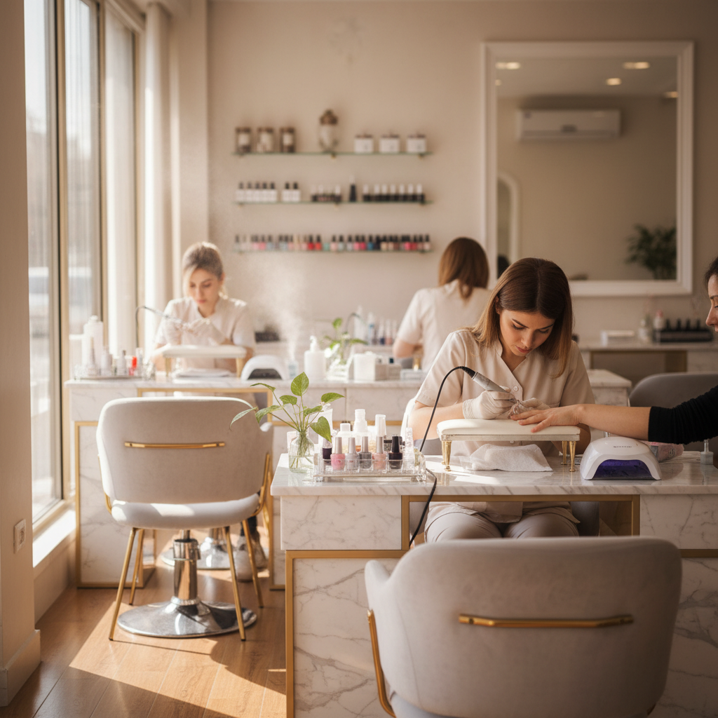 محیط و بهداشت در سالن‌های ناخن شمال تهران