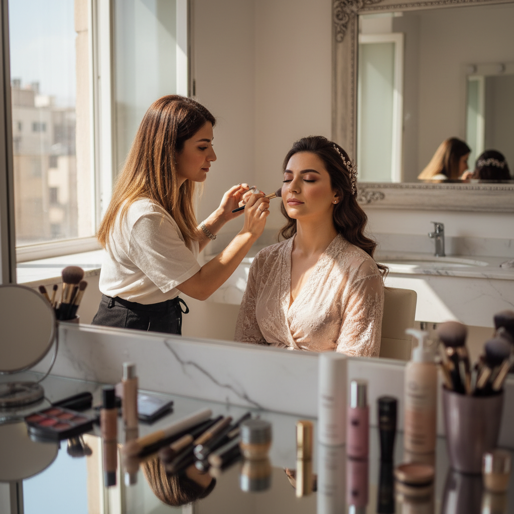 آماده‌سازی پوست برای میکاپ لایت عروس