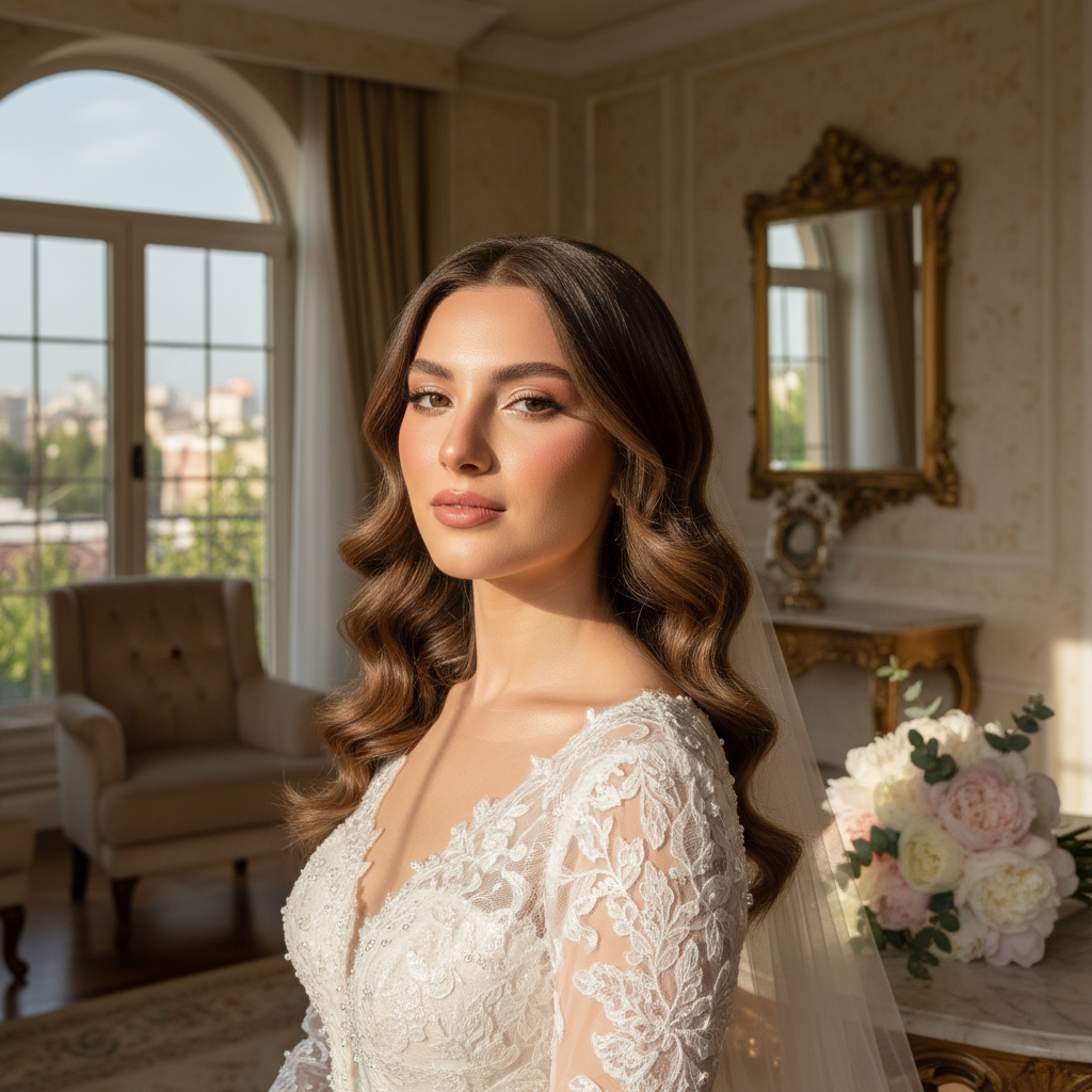 میکاپ لایت عروس شمال تهران: درخشش طبیعی و ماندگار در خاص‌ترین شب زندگی