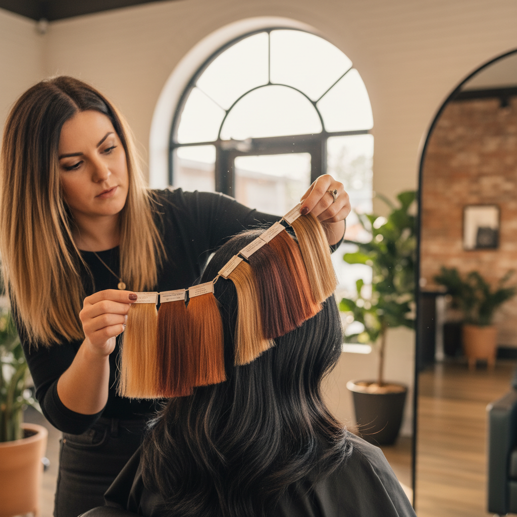 انتخاب بهترین تناژ رنگ برای موی مشکی