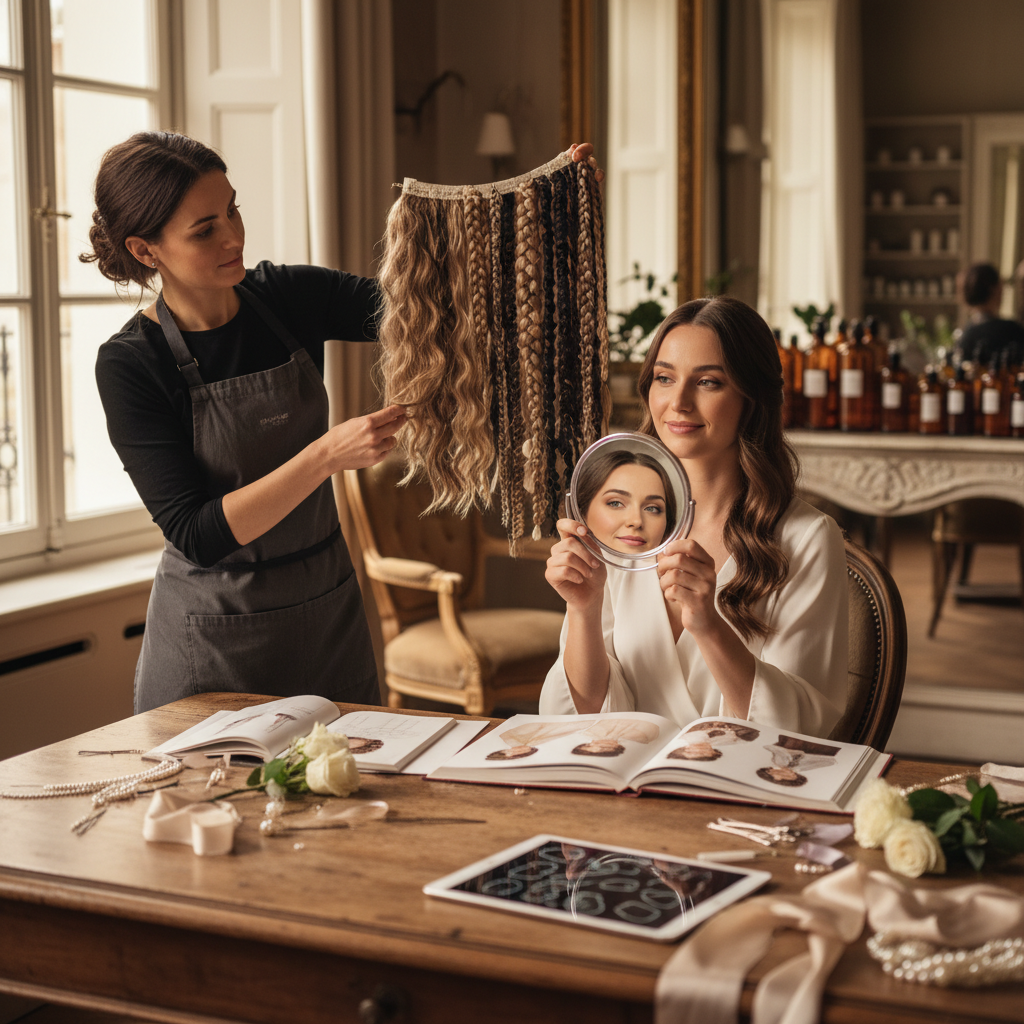 انتخاب بافت موی عروس متناسب با فرم صورت