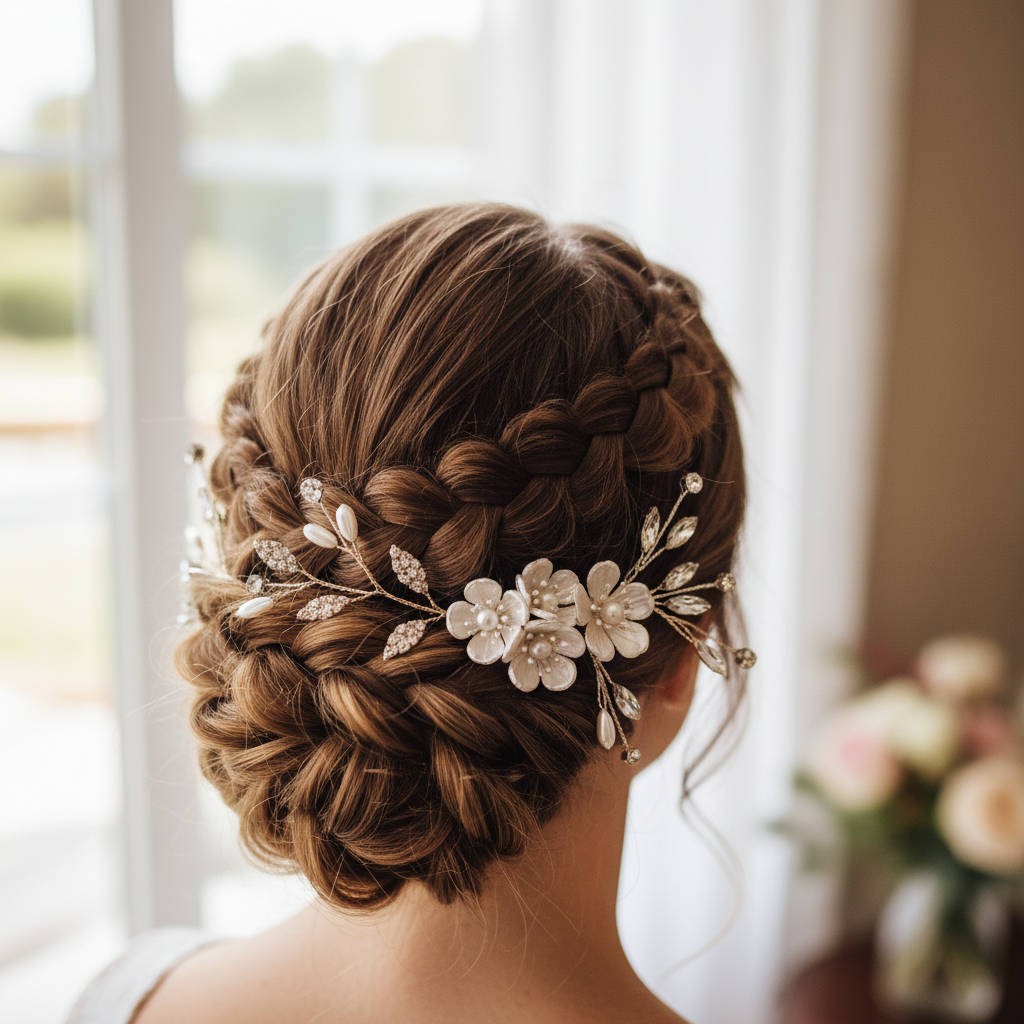 ترکیب بافت موی عروس با اکسسوری‌های خاص