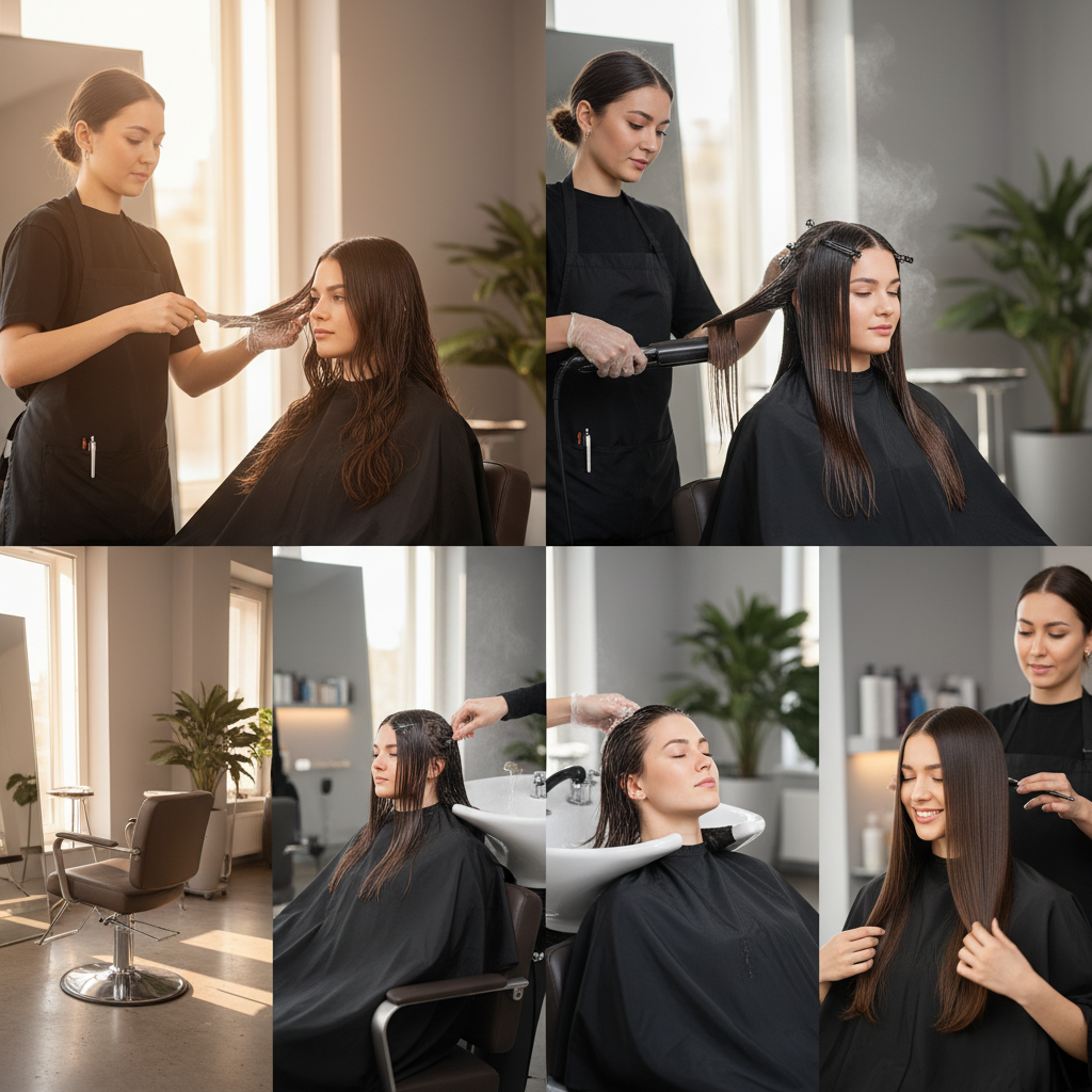 مراحل انجام صافی مو ژاپنی در سالن