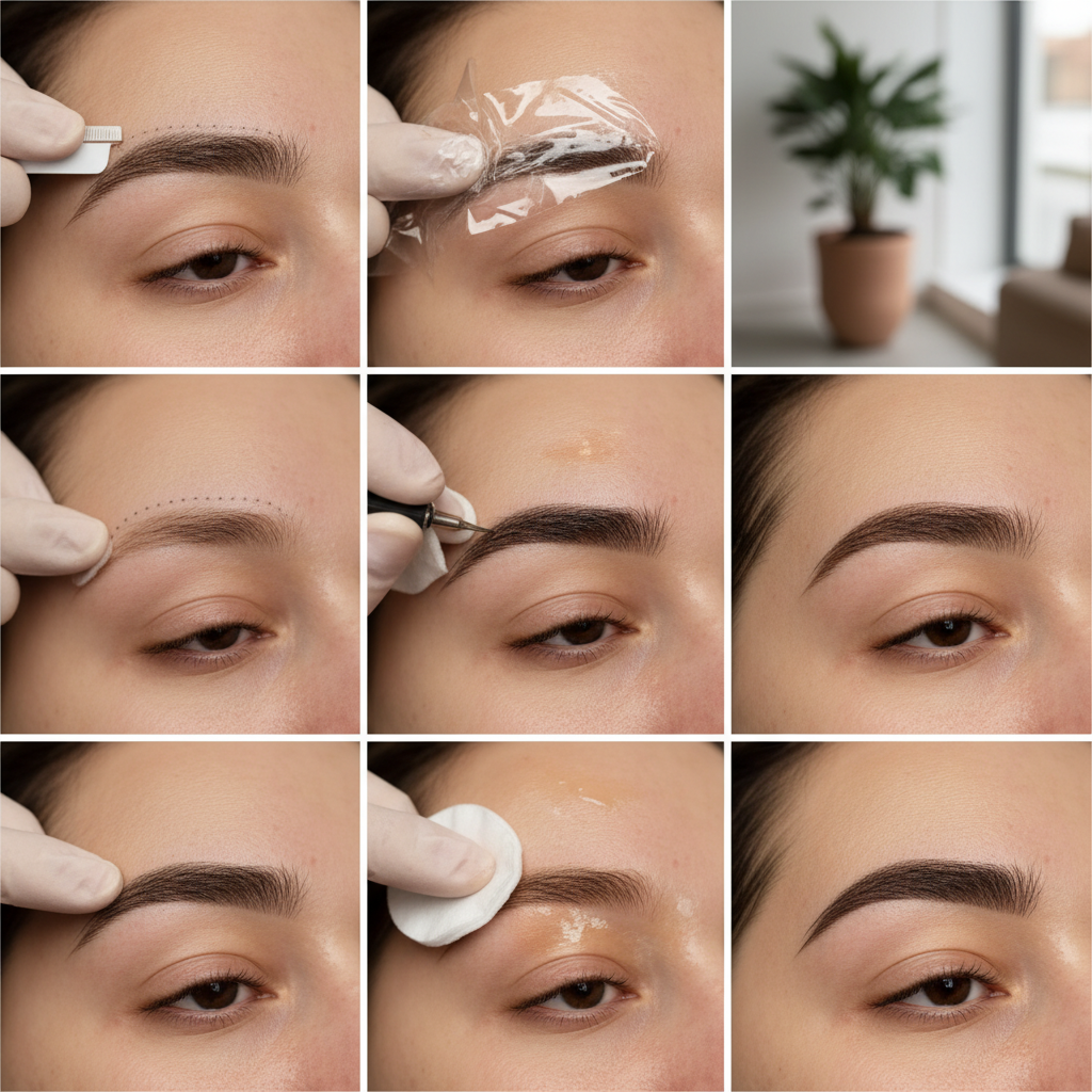 مراحل انجام هاشور ابرو از ابتدا تا انتها