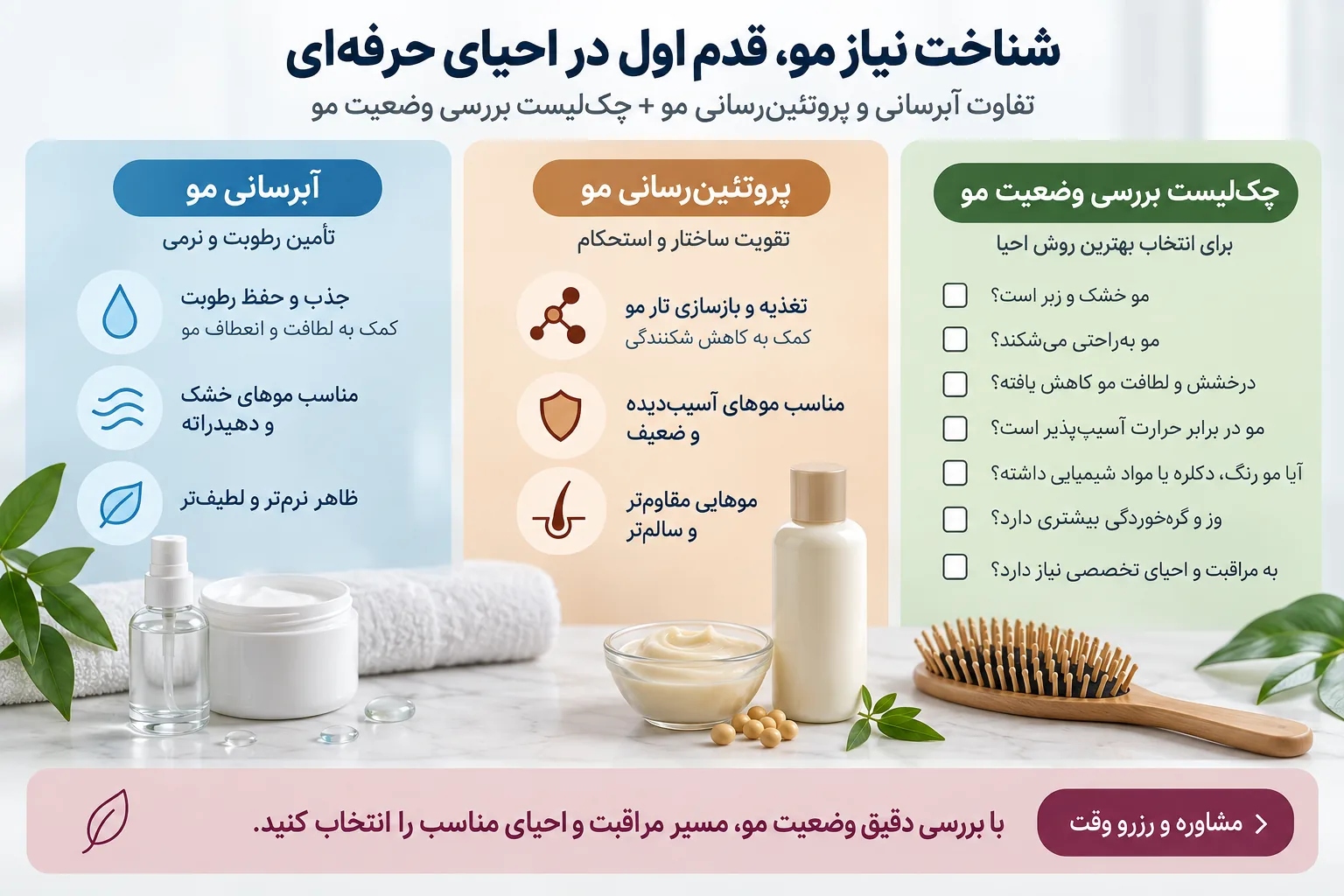 چکلیست بررسی وضعیت مو